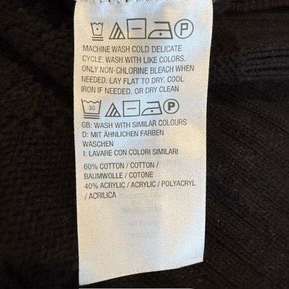 Jason Wu June Sweater Black Textured Chevron Knit Flared Peplum Size 2X - Picture 6 of 10